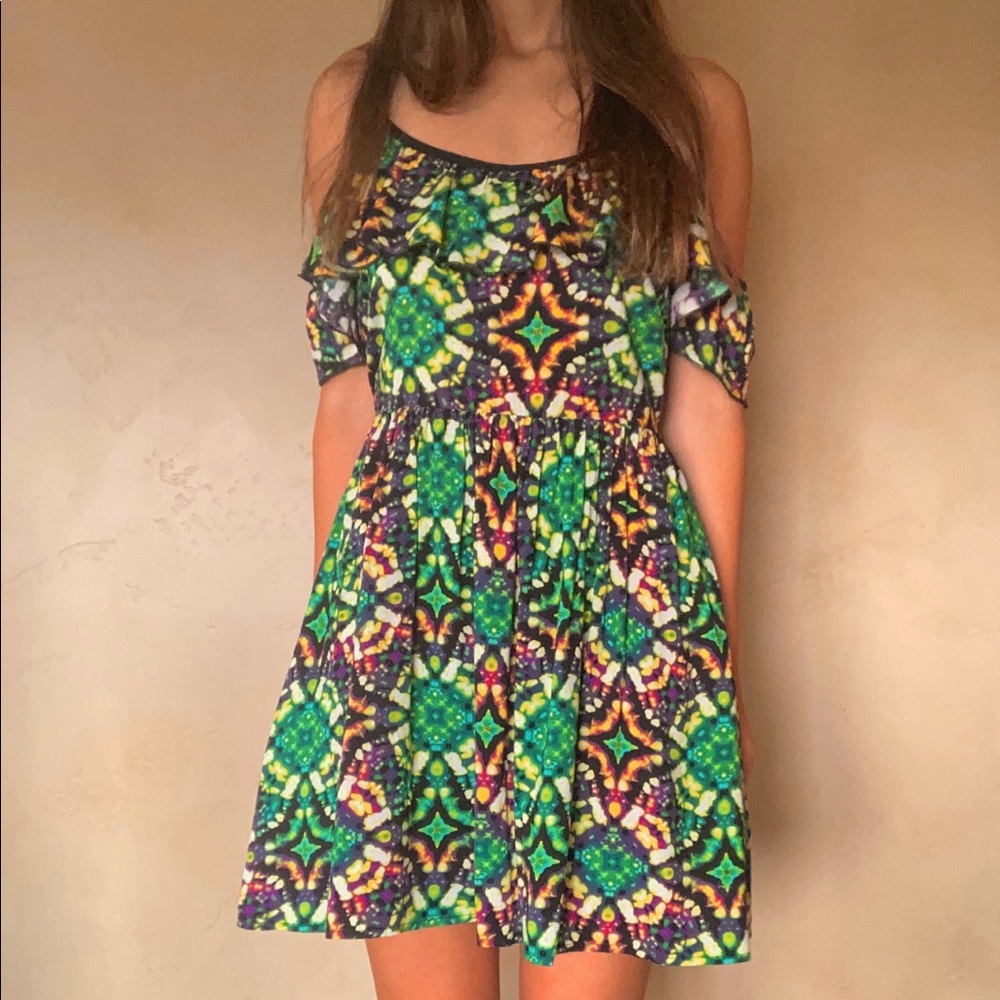 Multicolored neon dress